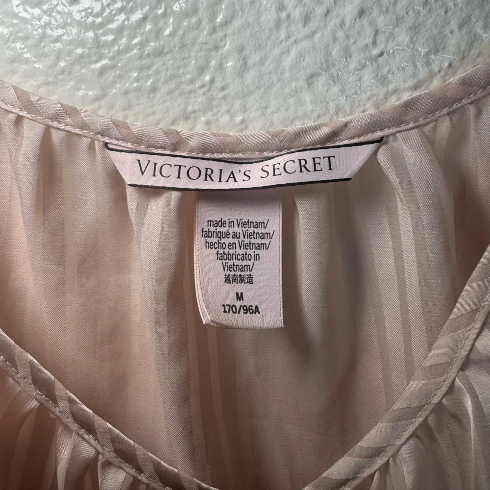 Victoria's Secret blush Pink satin Striped Ruffle-Hem Camisole - Picture 5 of 5